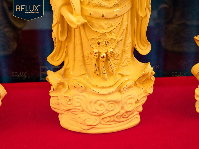 Bộ tượng tam đa Phúc Lộc Thọ vàng cát 12x11x26cm